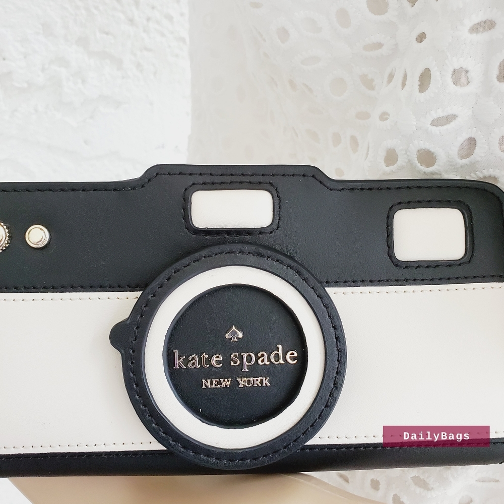 BEAUTIFUL KATE SPADE OTHER SNAP BIFOLD WALLET BLACK LARGE PARCHMENT PSY OTHER NW - Picture 2 of 5